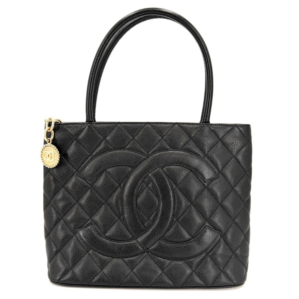 CHANEL Black Caviar Leather Reissue Tote Bag